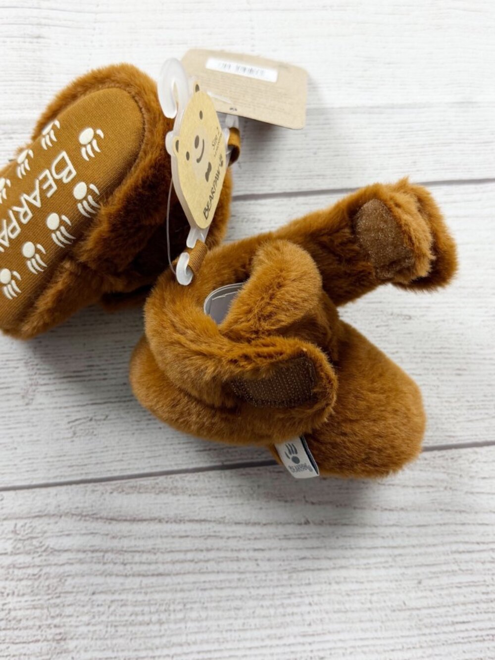 Bearpaw Baby Faux Fur Booties Brown Plush Slippers NWT 2 3-6 Months - Picture 4 of 5